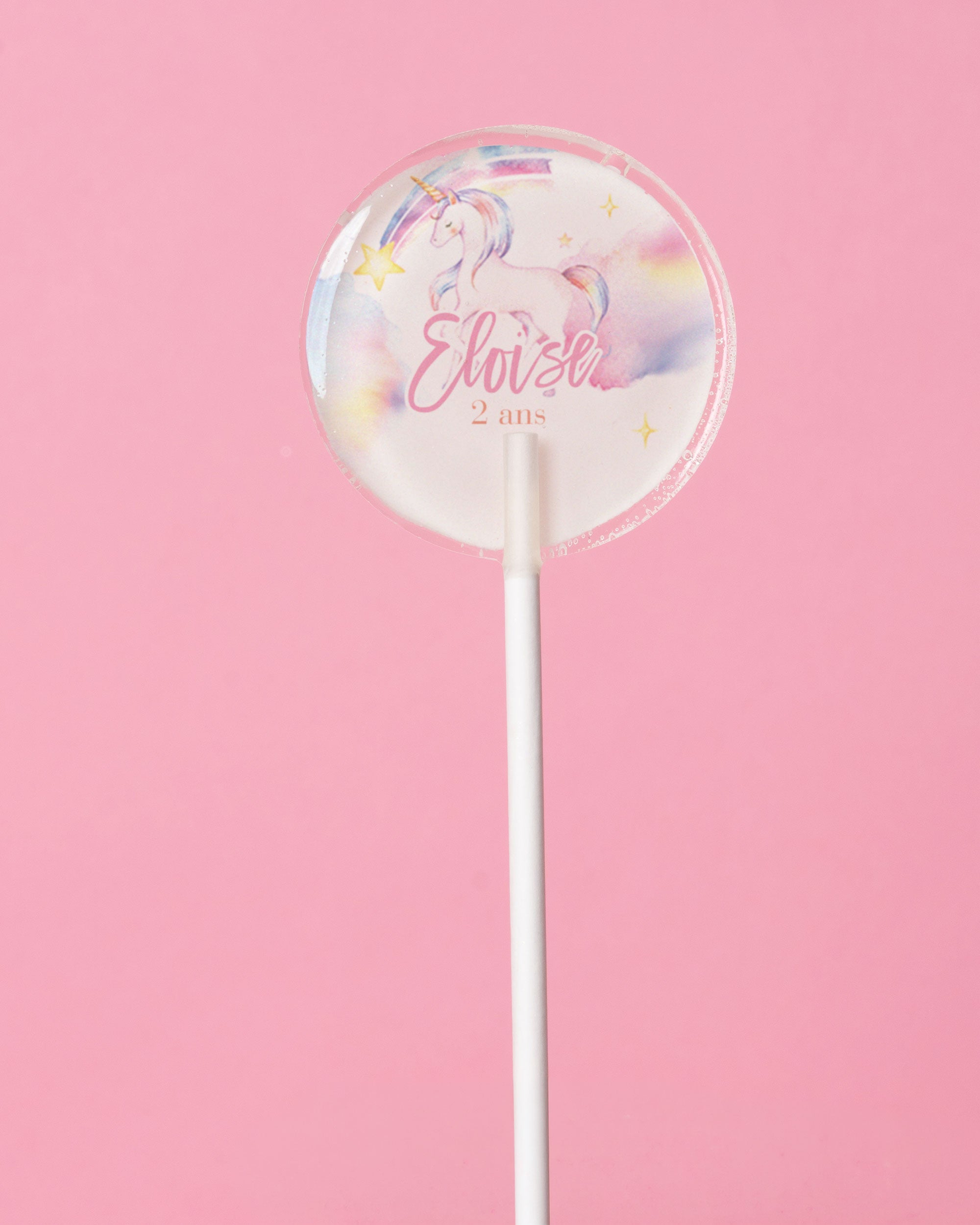 Sucette thème Licorne Rainbow
