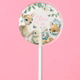 Sucette personnalisée au prénom thème forêt enchantée, faon, lapin et renard en aquarelle – cadeau invité baby shower