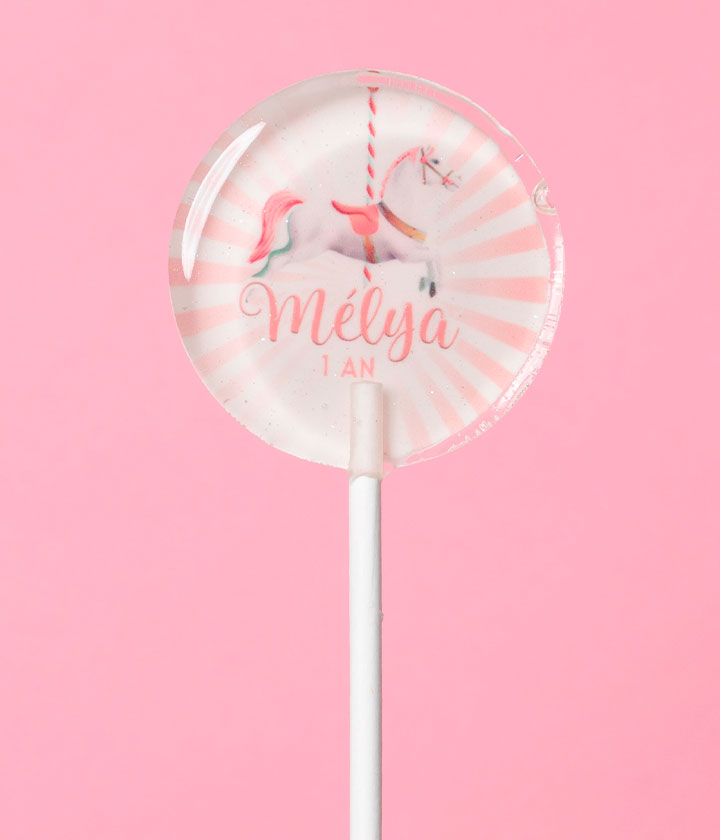 Sucette Carrousel Rose