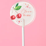 Sucette personnalisée au prénom cerises rouges en aquarelle – cadeau invité anniversaire 16 ans, EVJF