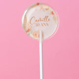 Sucette personnalisée au prénom fleurs séchées et pampa ton pêche – cadeau invité mariage bohème, anniversaire