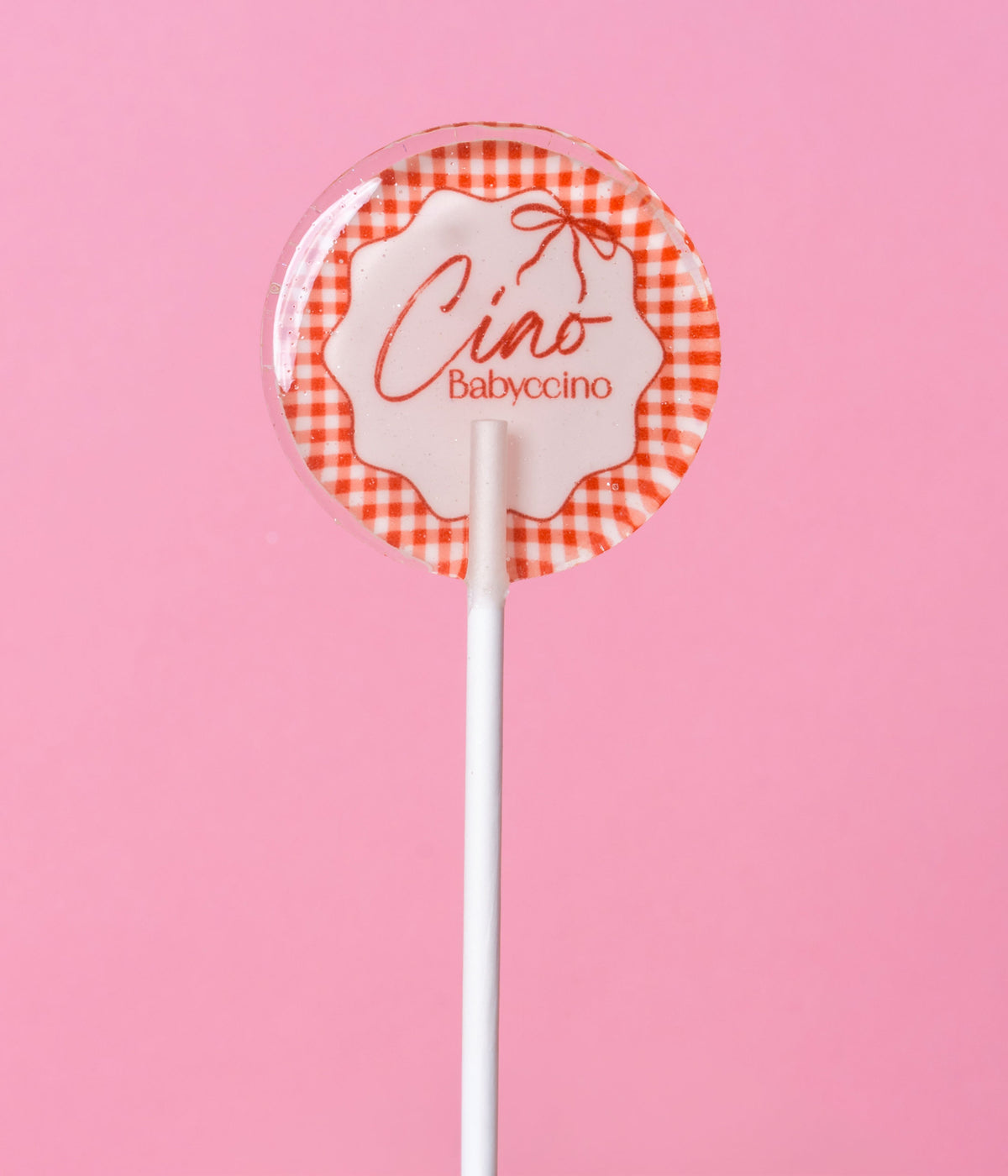 Sucette personnalisée au prénom vichy rouge et blanc à l’italienne – cadeau invité baby shower
